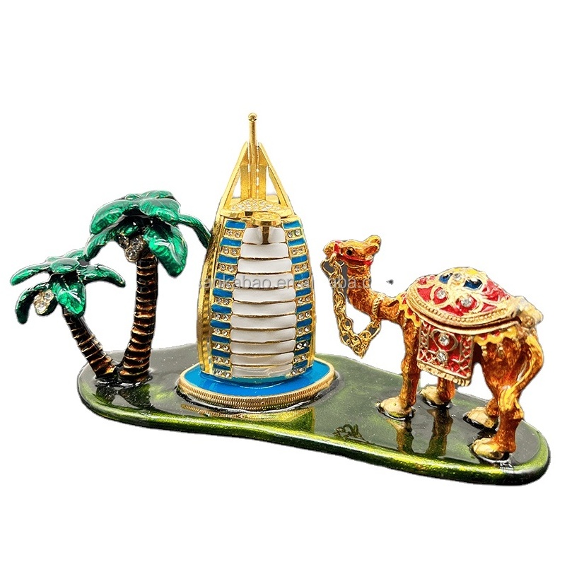 Wholesale metal desktop home ornaments products tourism souvenir camel crafts