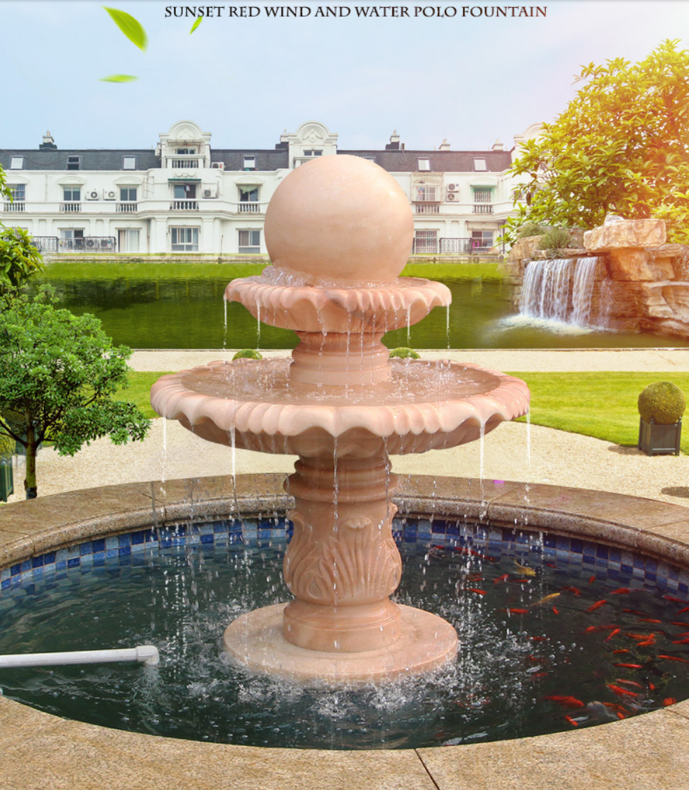 Big Marble Floating Round Stone Ball Water Fountain