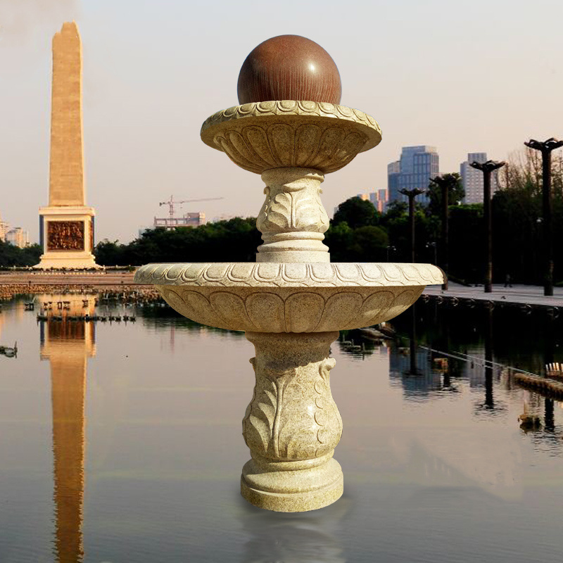 Big Marble Floating Round Stone Ball Water Fountain