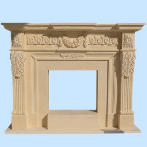 Classic modern design Indoor home decor hand carved natural stone arched marble fireplace for interior decoration