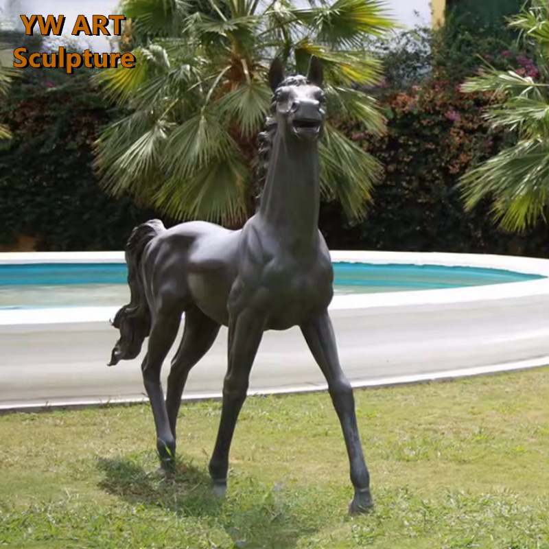 China Factory Outlet Wholesale Brass Animal Life Size Antique Garden Bronze Horse Statue Sculpture For Sale