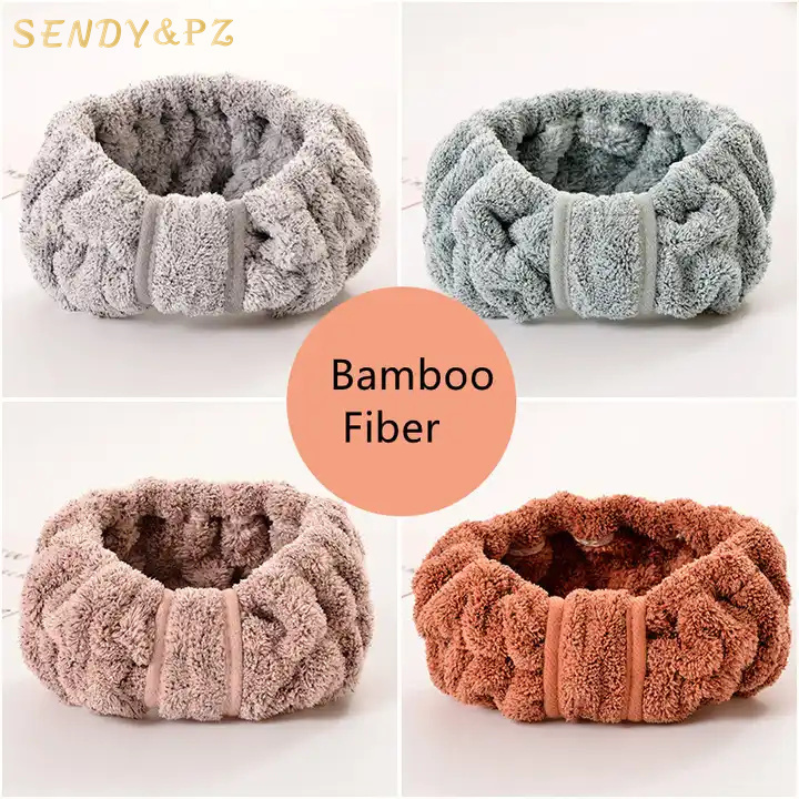 Fashion Comfortable Plush Towel Bamboo Make Up Headband Washing Face Spa Hairband Women bow headband