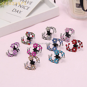 Fashion Retro Creative Flowers Rhinestone Mini Hair Claw Clips Tornado Shape Children Accessories Wholesale