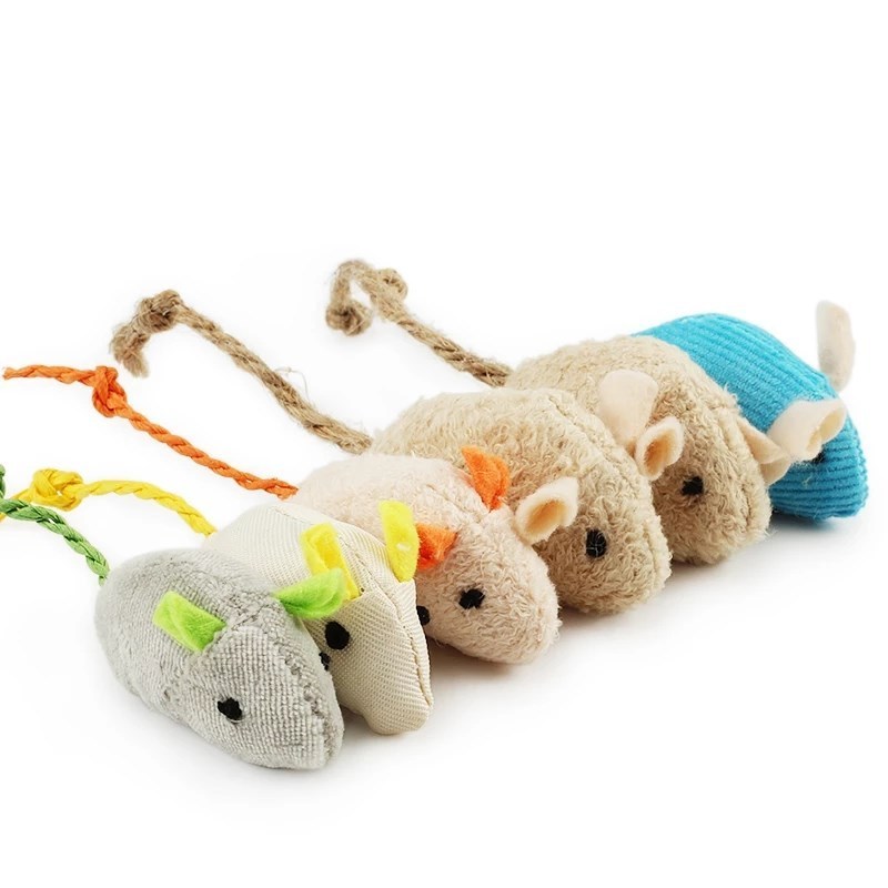 Pet Toy Catnip Mice Shape Cats Toys Fun Plush Mouse Cat Chew Teeth Cleaning Interactive Toy