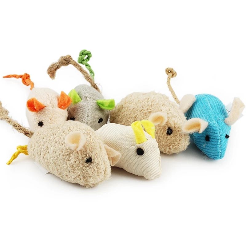 Pet Toy Catnip Mice Shape Cats Toys Fun Plush Mouse Cat Chew Teeth Cleaning Interactive Toy