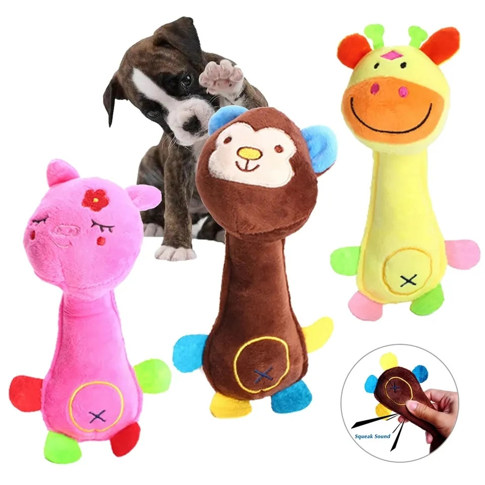 Wholesale Pet Plush Vocal Toy Smiley Pig Monkey Deer Cute Molar Tooth Cleaning Dog Chew Toy