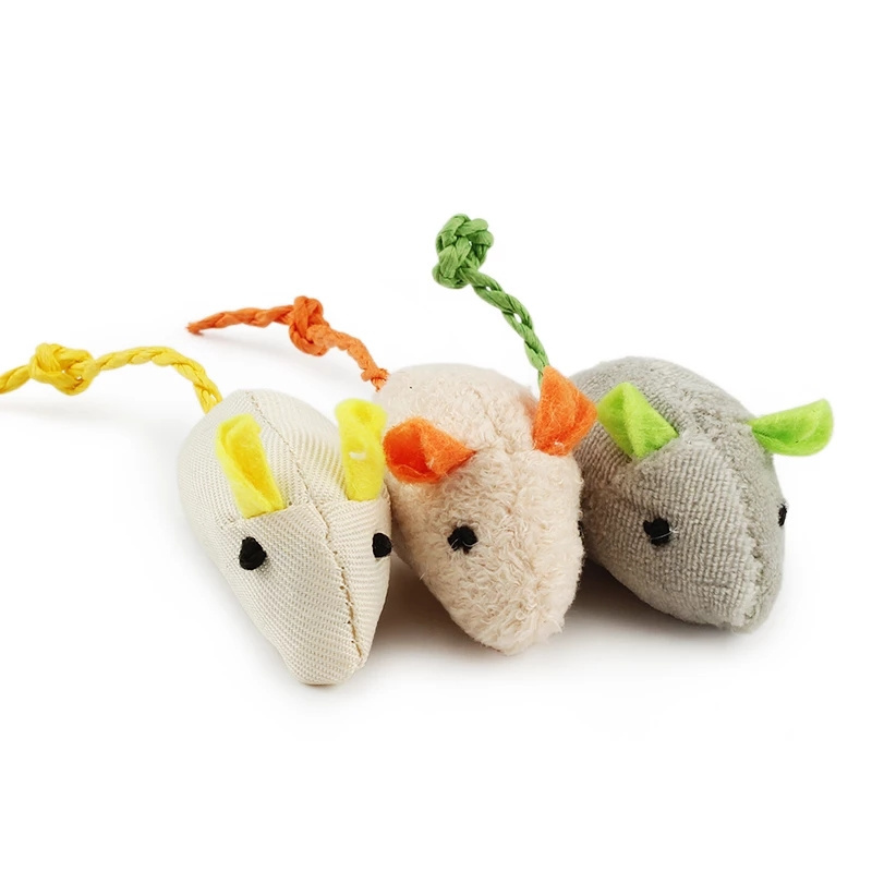 Pet Toy Catnip Mice Shape Cats Toys Fun Plush Mouse Cat Chew Teeth Cleaning Interactive Toy