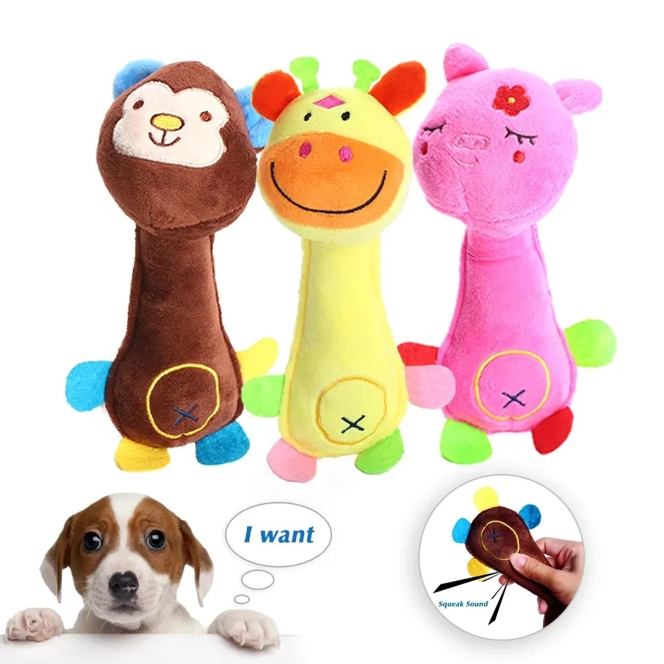 Wholesale Pet Plush Vocal Toy Smiley Pig Monkey Deer Cute Molar Tooth Cleaning Dog Chew Toy