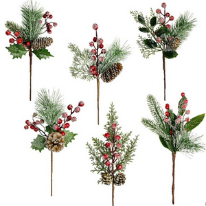 Christmas bouquet accessories simulation pine needle berries snowflake pine needle cutting decoration ornaments