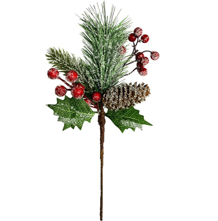 Christmas bouquet accessories simulation pine needle berries snowflake pine needle cutting decoration ornaments