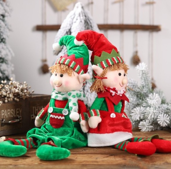 Christmas New Christmas Hanging Legs Elf Sitting Position Doll Decoration Children Gift Elf Doll