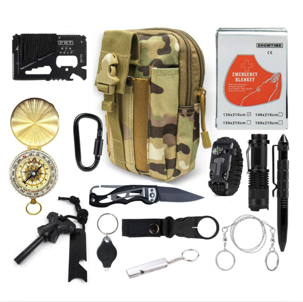 SOS Adventures Camping Biking Hunting Outdoor Hiking Multifunction Emergency First Aid Kit Gifts Survival Kit Gears