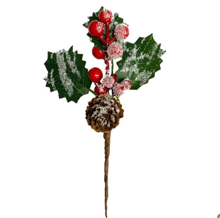 Christmas Decorative Berry with Pick Pinecone Simulated Pine Needle Branch For Wedding Party Decor Flower Handmade Crafts