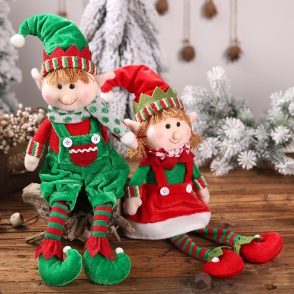 Christmas New Christmas Hanging Legs Elf Sitting Position Doll Decoration Children Gift Elf Doll