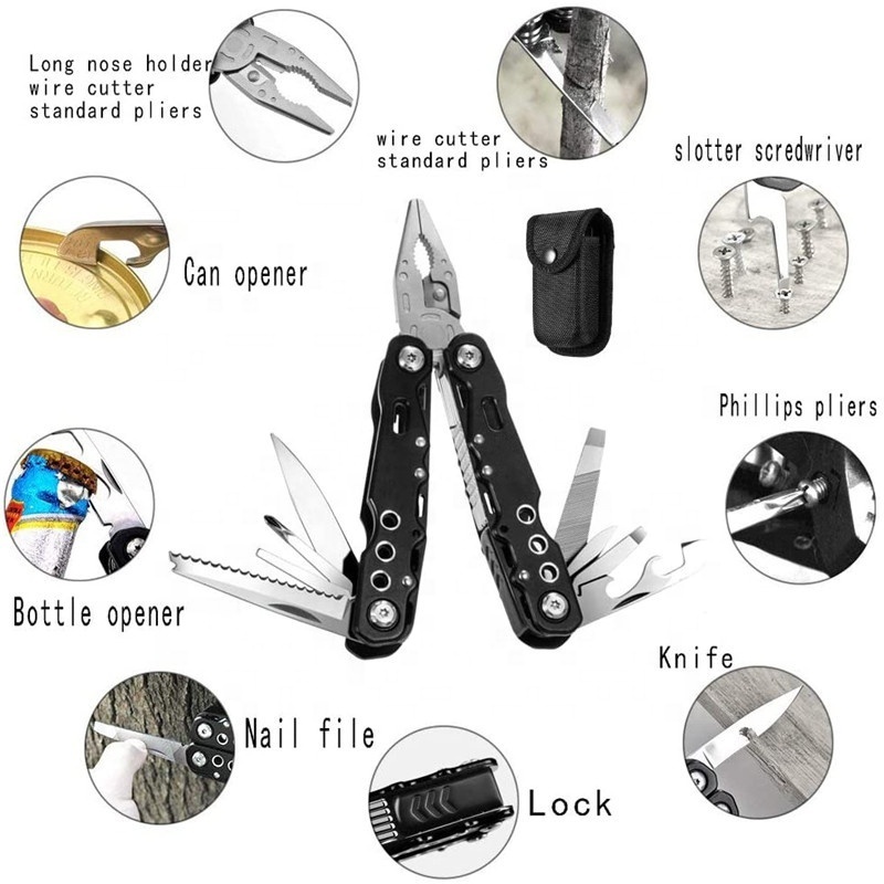 Stainless Steel Camping Portable Combination Outdoor Multi Tool Plier For Outdoor Survival Fishing