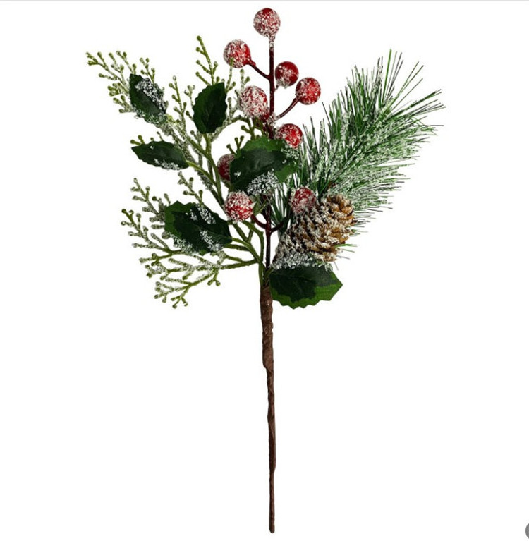 Christmas bouquet accessories simulation pine needle berries snowflake pine needle cutting decoration ornaments