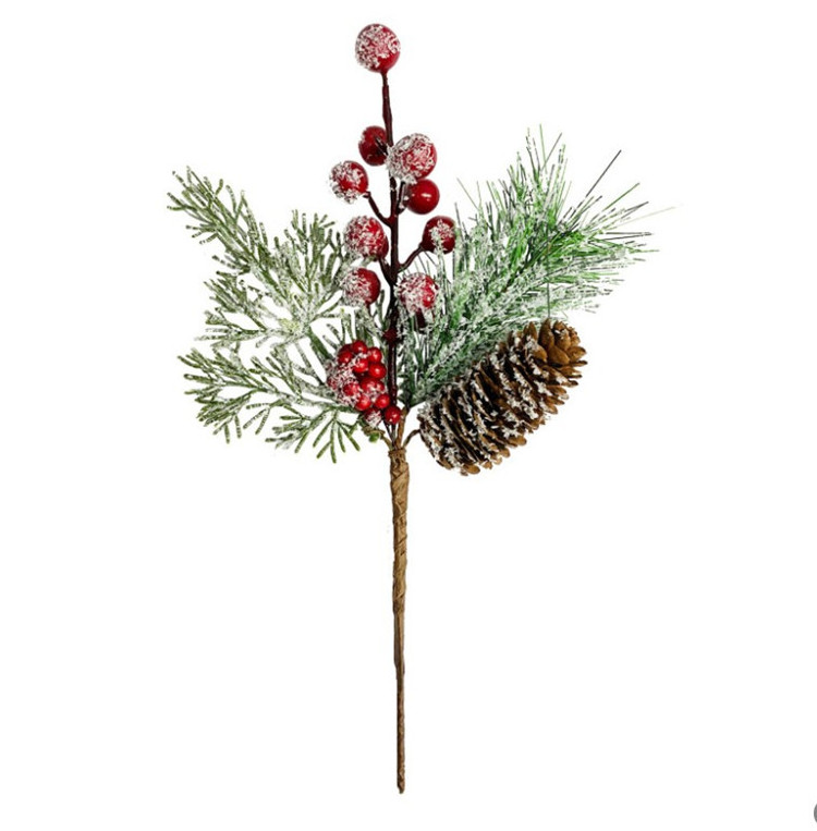 Christmas bouquet accessories simulation pine needle berries snowflake pine needle cutting decoration ornaments