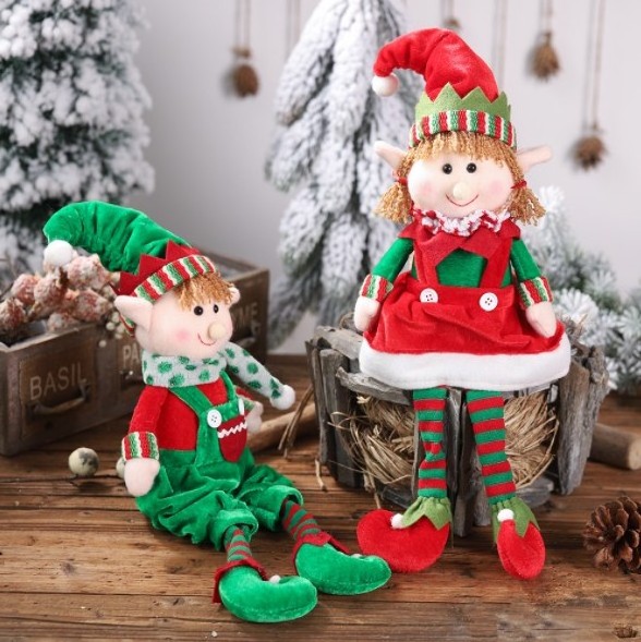 Christmas New Christmas Hanging Legs Elf Sitting Position Doll Decoration Children Gift Elf Doll