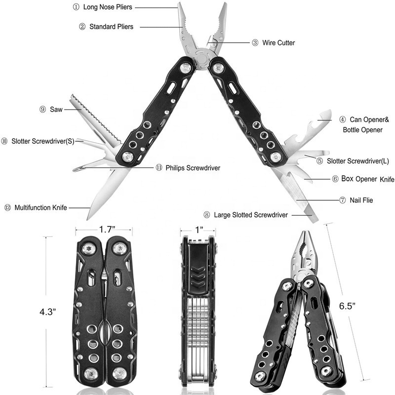 Stainless Steel Camping Portable Combination Outdoor Multi Tool Plier For Outdoor Survival Fishing