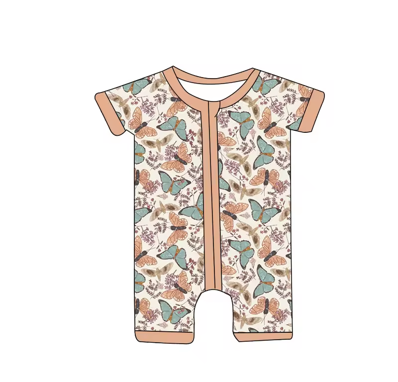 Kids Clothing Baby Short Romper Bamboo Fabric Light and Breathable Sleepwear Girl Romper Cute Print 0-16T Clothing