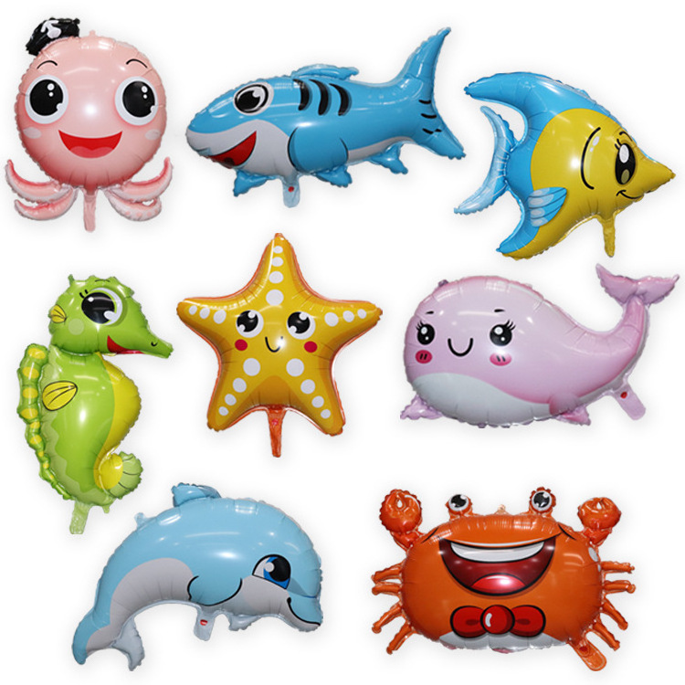 2022 2023 Hot Sale Kids Birthday Decoration Inflatable Animals Toys Shark Cartoon Foil Balloons