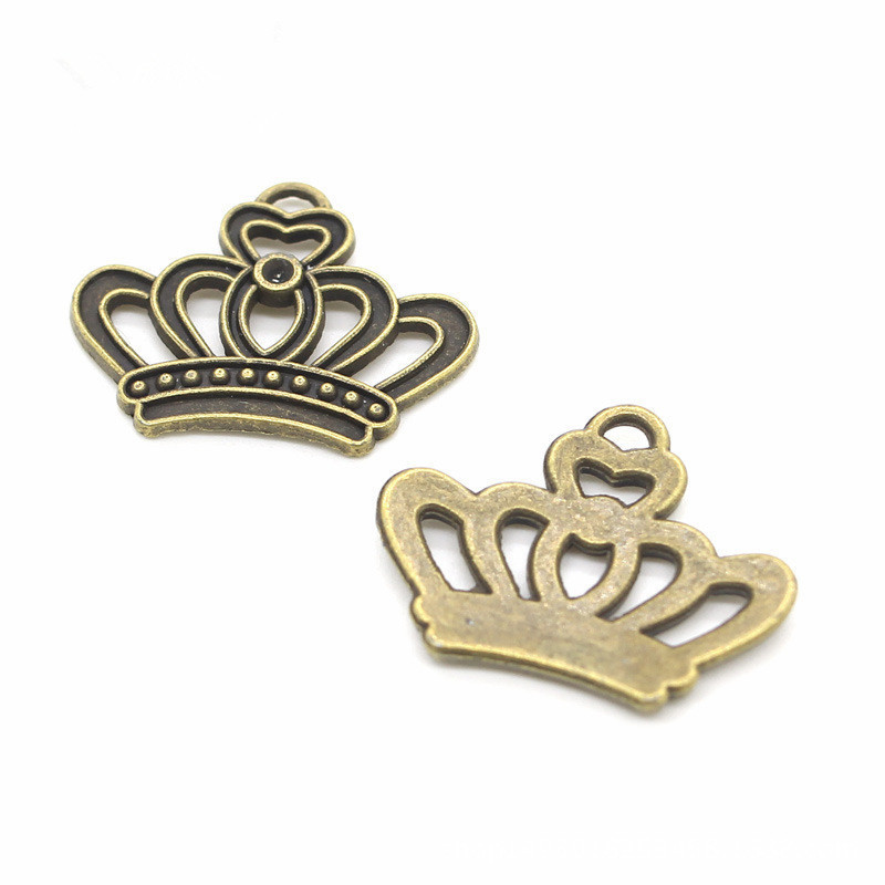 Pack of 50PCS Pretty Alloy Metal Princess Crown Charms Beads Jewelry Making Pendants