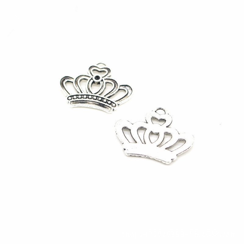 Pack of 50PCS Pretty Alloy Metal Princess Crown Charms Beads Jewelry Making Pendants