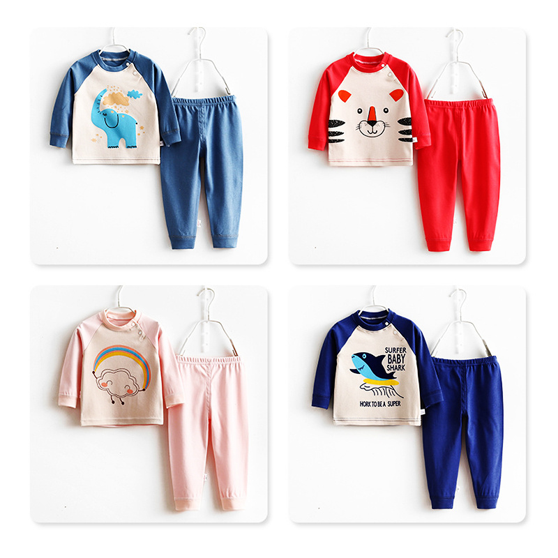 In stock children's long-sleeved suit children's cute cotton clothes