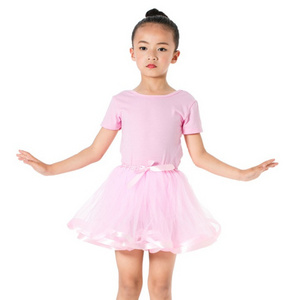 Girls birthday party gift pink flower tulle bowknot chiffon kids tutu dress