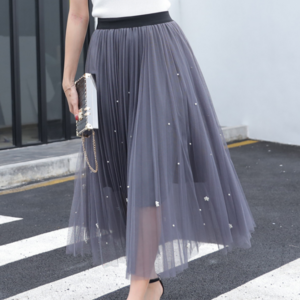 High Waisted Women's Maxi Skirts Tulle Skirts For Ladies,Korean Style Big Swing Maxi Summer Skirt