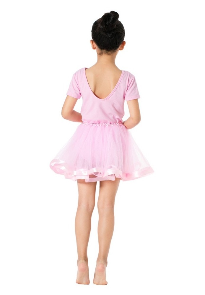 Girls birthday party gift pink flower tulle bowknot chiffon kids tutu dress