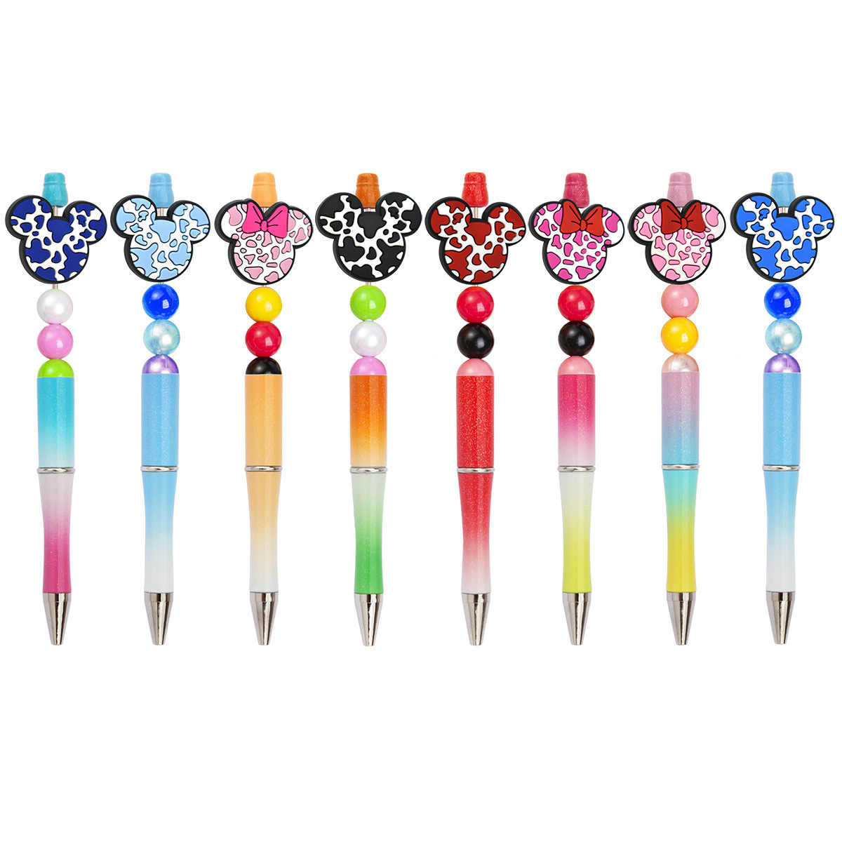 factory pvc mouse cow print Pen Charms Focal Beads Cartoons Characters silicone beads focal