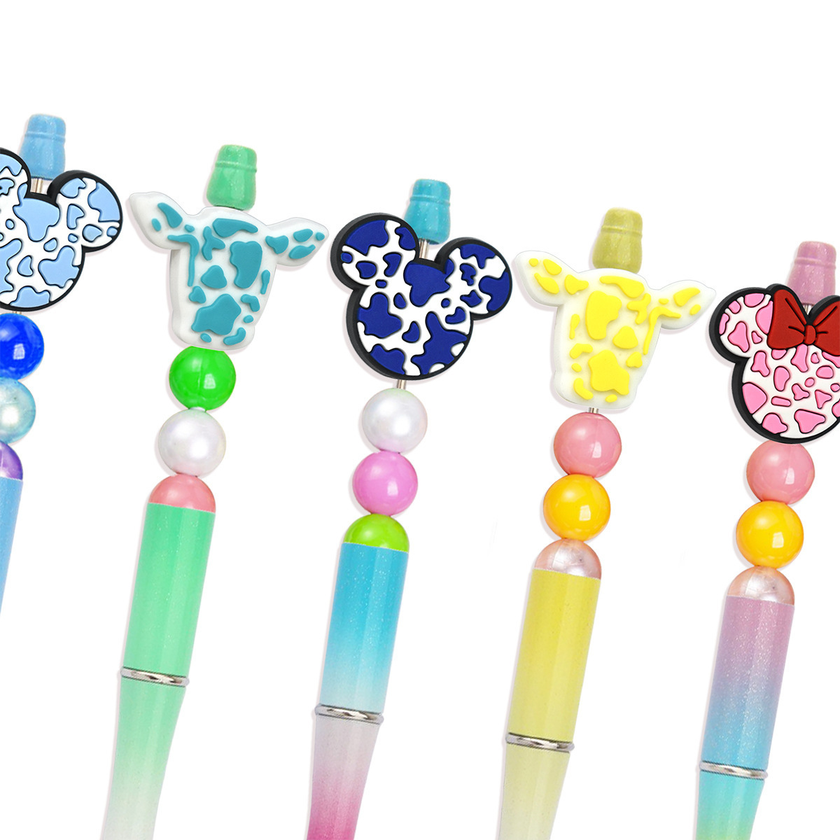 factory pvc mouse cow print Pen Charms Focal Beads Cartoons Characters silicone beads focal