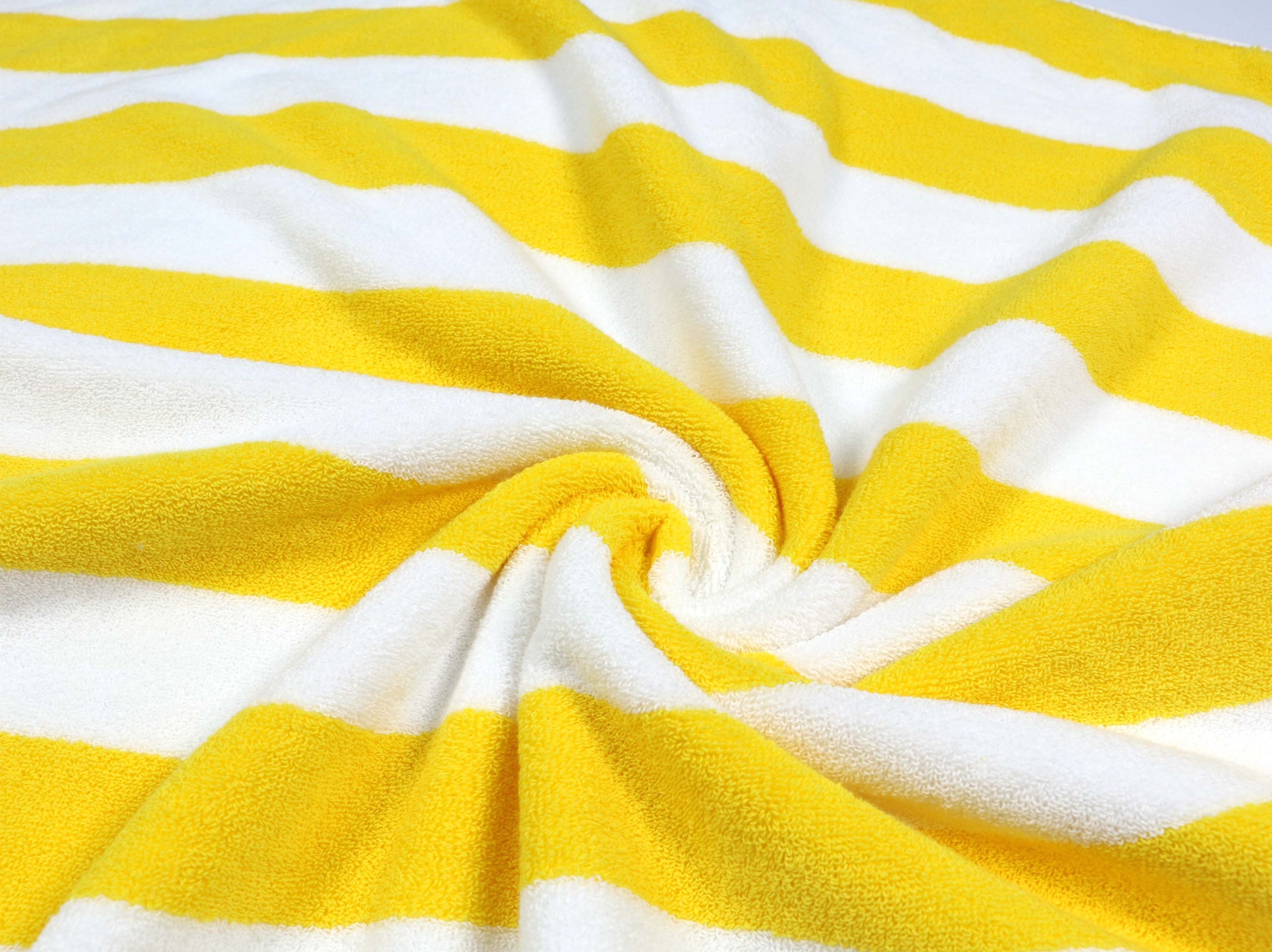 Wholesale Large Size Yellow White Stripe High Quality Luxury 100% cotton Spa Face Hand Bath 5 Star Hotel Towel