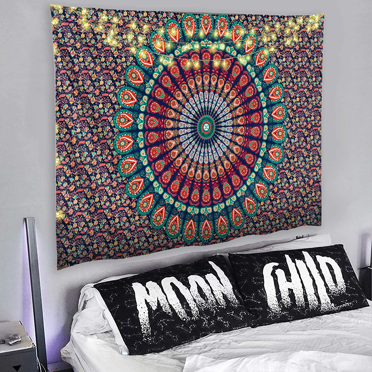 2022 New design Custom fabric Polyester India Hippie Decoration Indian Wall Hanging Mandala Tapestry For Living Room