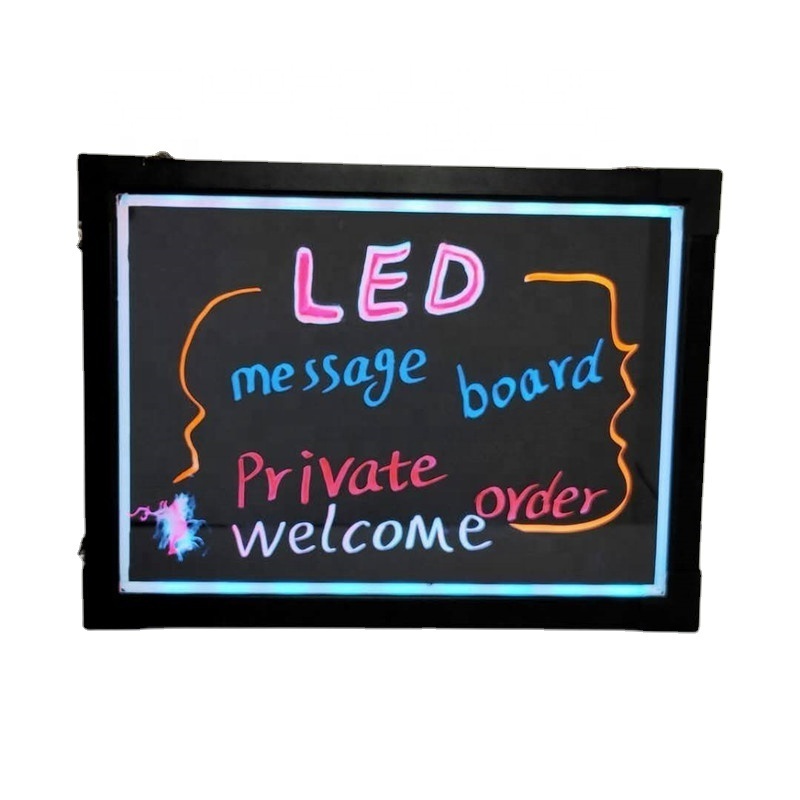 Customizable size hanging erasable led advertising fluorescent writing board