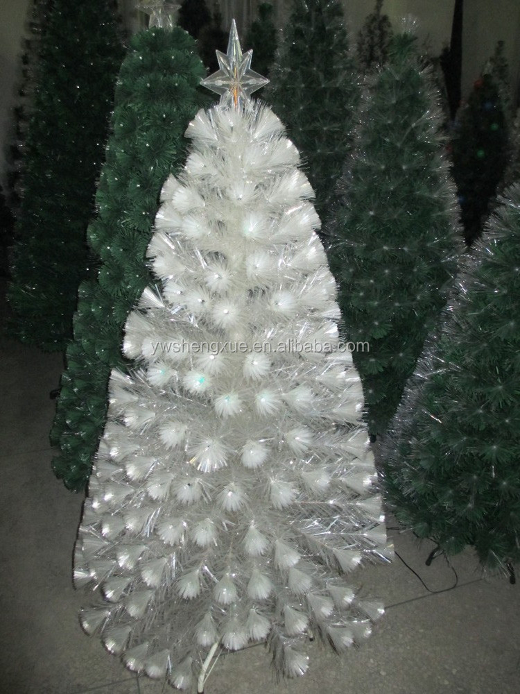 artificial optical fiber Christmas tree lighting with top star