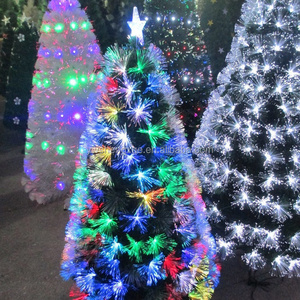 artificial optical fiber Christmas tree lighting with top star