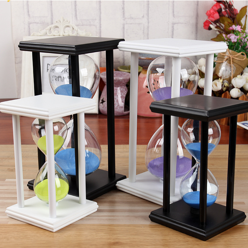 Customized Logo Sand Time Management 45 60 Min Wood Hour Glass 1 Hour Sand Timer