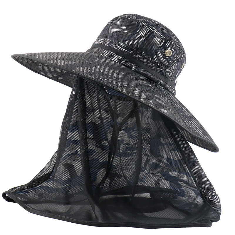 Hunting Fishing Outdoor Full Protection Upf50+ Neck Face Cover Adjustable Mosquito Proof Bucket Hat