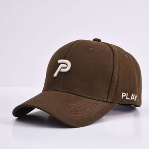 New Fashion P Soft Top Sports Cap Unisex Customized Logo Black Baseball Cap Casual Cotton Caps