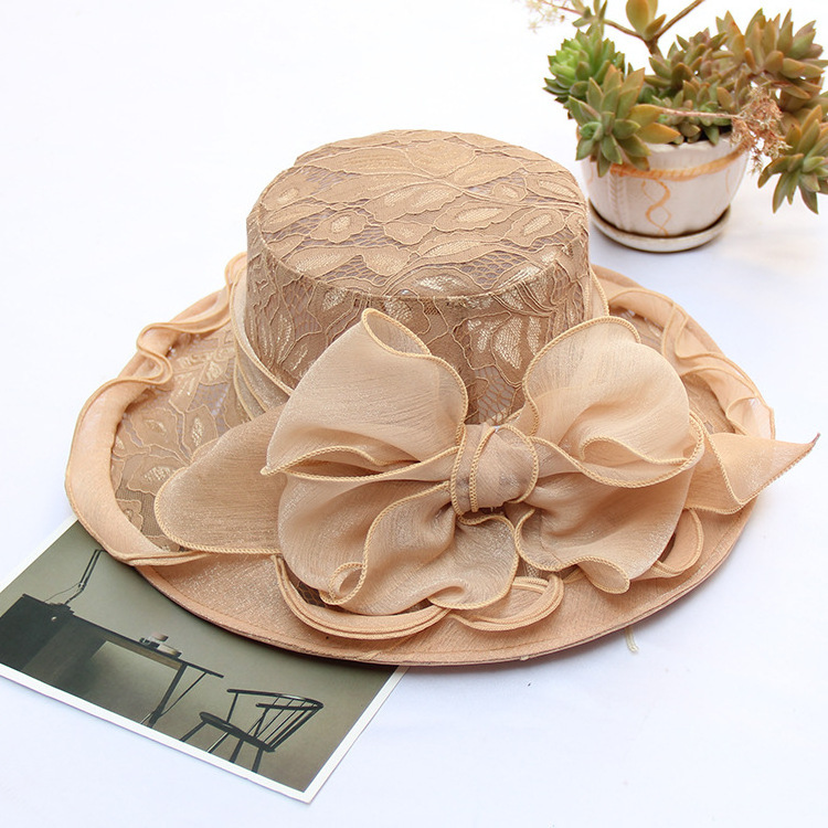 New Fashion Summer Hats For Women Floral Wedding Formal Kentucky Derby Hats Wide Brim Church Hat