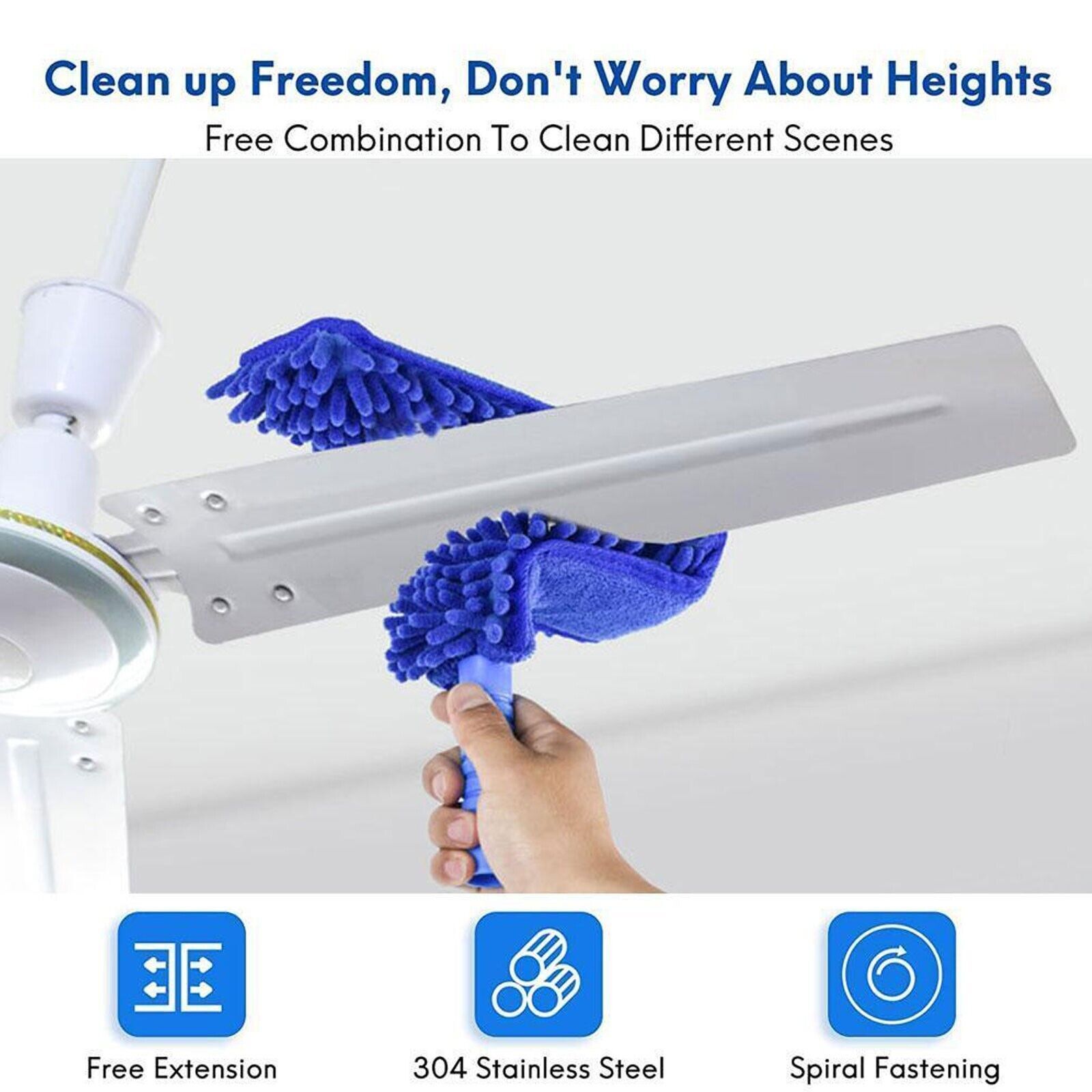 Duster Cleaning Brush Flexible Bendable Handle Soft Dust Cleaner Ceiling Fan NEW Cleaning Brush