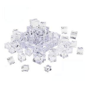 pack of 50 Fake Acrylic Ice Cubes Artificial Wedding Party Photography Display Clear