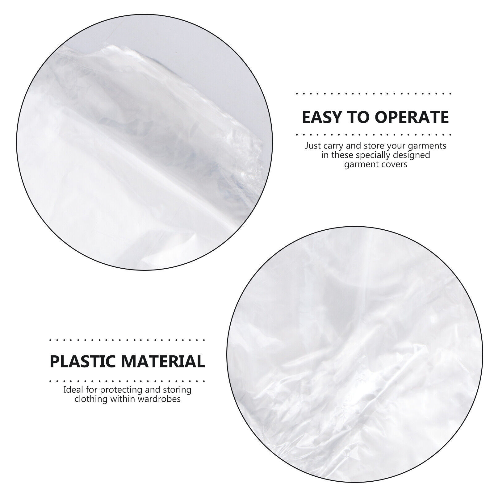 Bag Of 100 Clear Polythene Garment Suit Cover Plastic Dry Cleaner Clothes Dress Bag Dustproof Storage Hanging Garment Covers