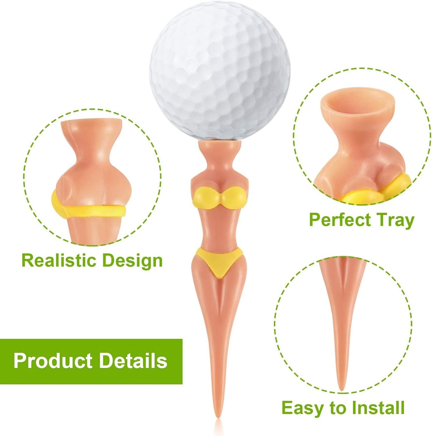 Funny Golf Tees Lady Girl Golf Tees 76 mm 3 Inch Plastic Pin Up Home Women Golf Training Accessories