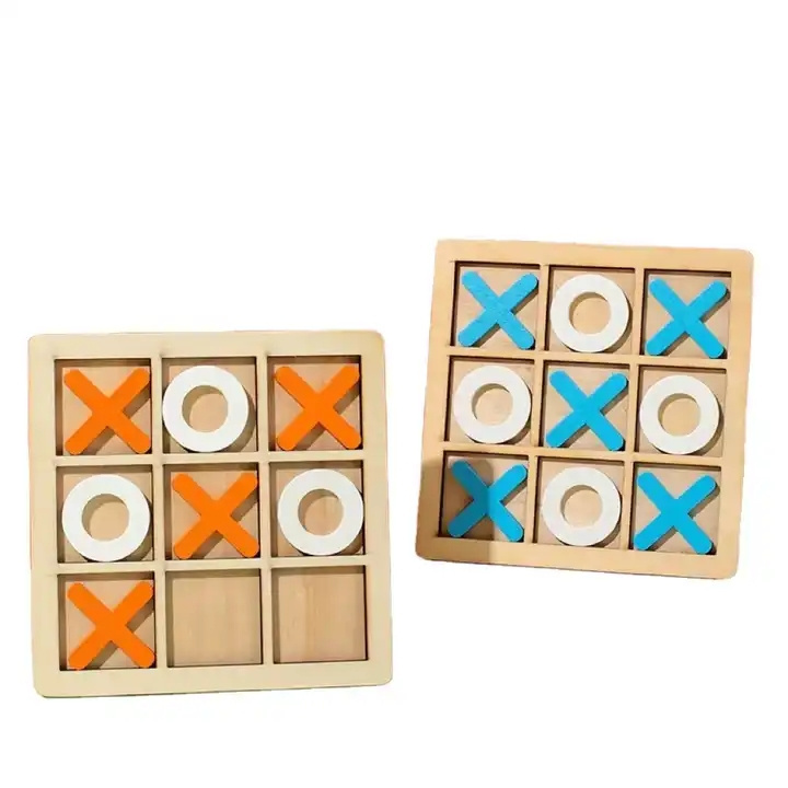 High Quality Hot sale Montessori Wooden Nine Squares Toys Parent-child Interactive Game Board Educational Toys Tic-tac-toe Game