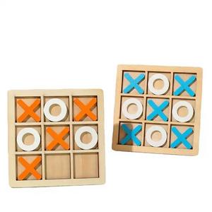 High Quality Hot sale Montessori Wooden Nine Squares Toys Parent-child Interactive Game Board Educational Toys Tic-tac-toe Game