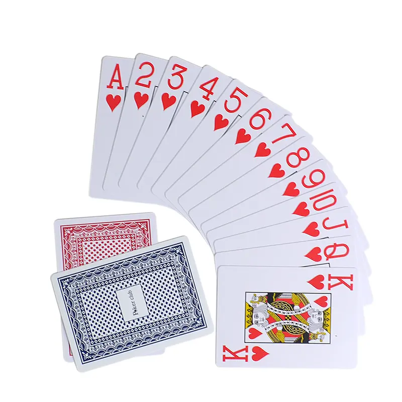 Wholesale Price 6.3*8.8cm Blue & Red Color Pvc Waterproof Plastic Playing Card