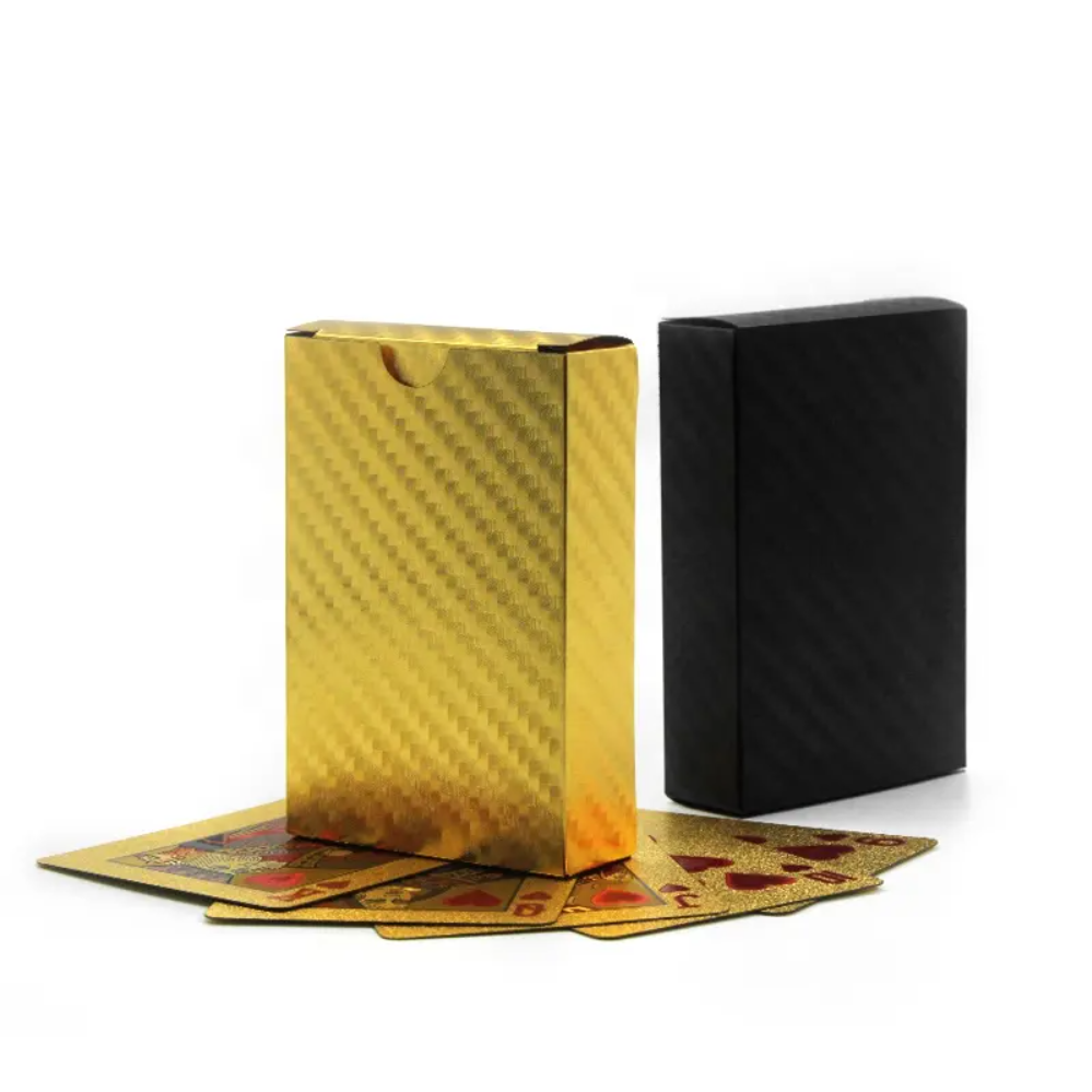 Luxury Hot Sale 55 Pcs A Box Gold And Black Playing Cards Game Booster Box Trading Poker Cards